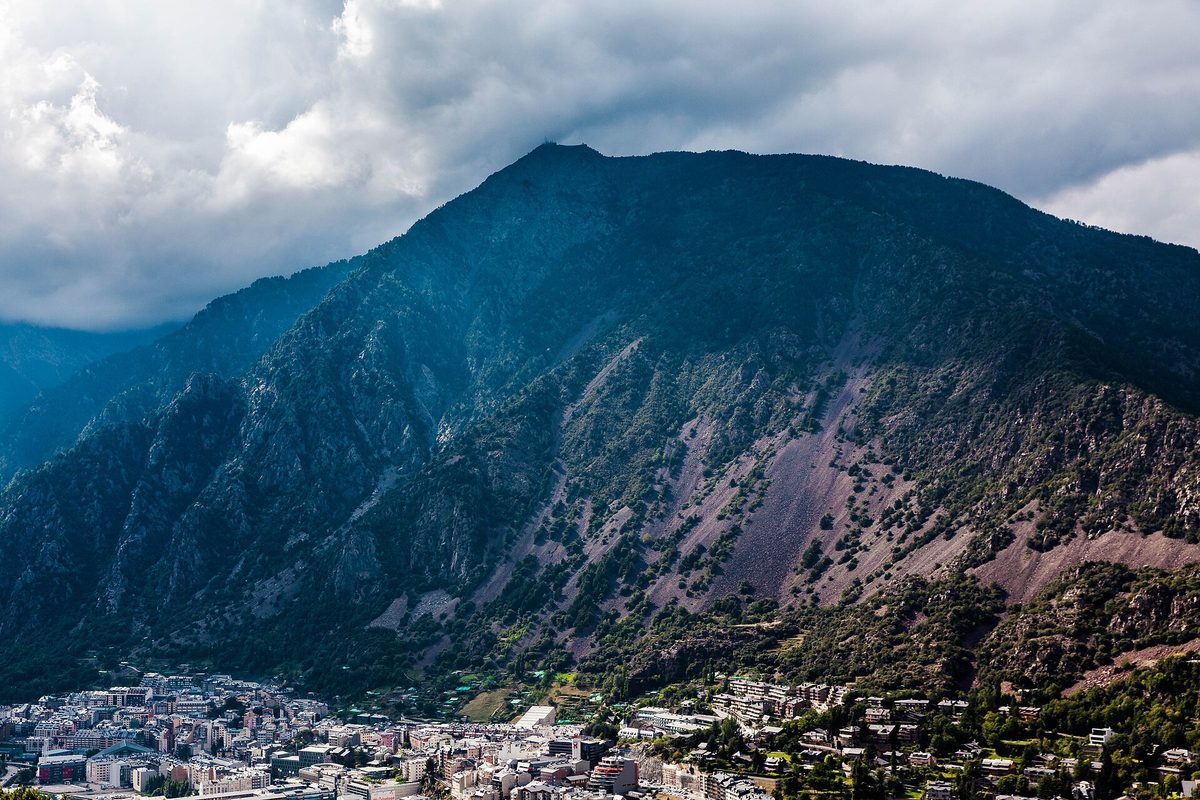 Andorra la Vella filling its valley floor, ringed by Pyrenean peaks - the natural Day 1 base of any Andorra itinerary