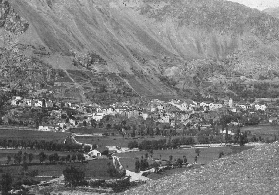 Andorra la Vella and Escaldes photographed in 1911, when the thermal springs still drove the local economy