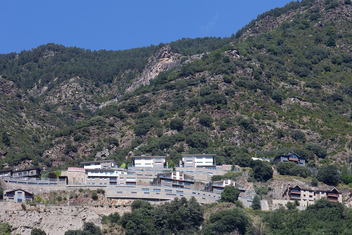 Escaldes-Engordany, the newest of Andorra's parishes, created in 1978 and home to the Caldea thermal spa